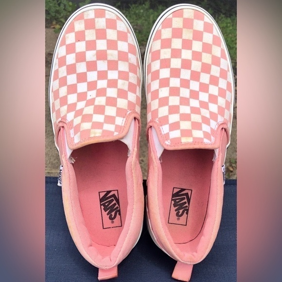 ♦️Vans Missy Rosette Pink checkerboard Slip on Shoes - Picture 5 of 12